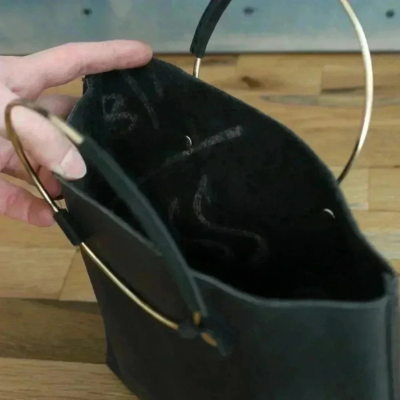 Black Tribe Alive Nubuck Leather Minimalist Chic Simple Purse Mini Bag Handbag - Picture 8 of 10